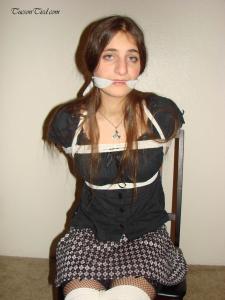 staciesnowbound.com - Stiletto, Bound and cleave gagged on the chair... thumbnail